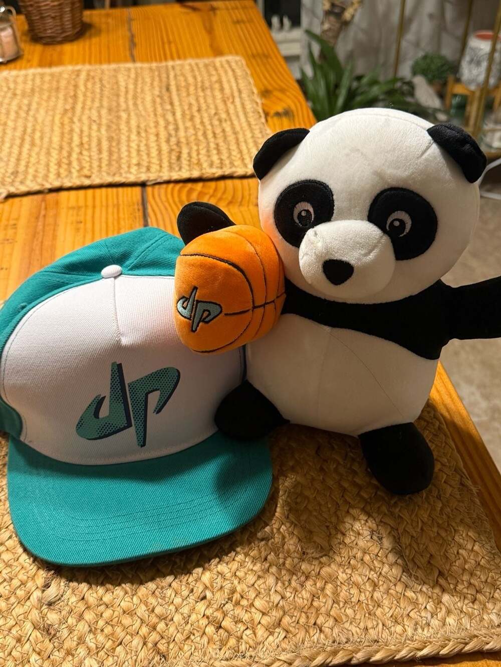 Dude Perfect Hat & Panda Plush with Basketball, 8"